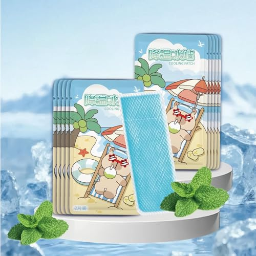 Cerotti Rinfrescanti 20 Pezzi - Patch Gel Raffreddamento Istantaneo 5x12cm - dal Calore e Affaticamento per Adulti e Bambini - Prevenzione Colpo di Calore per Ufficio, Sport e Viaggi