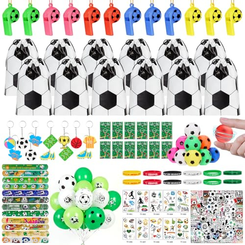 Iyxeo Set di 158 bomboniere con sacca da ginnastica, portachiavi, gioco di pinne, palloncini, bracciali, tatuaggi e adesivi