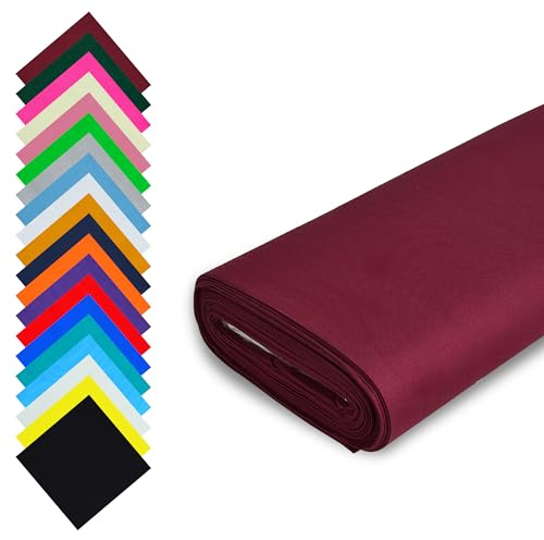 Mode spår vinröd tyg bomull per meter UK – 58 tum/147,5 cm bred – 100 % bomullstyg enkelt – 60 kvadrat – finns i 20 färger och 5 storlekar (3 meter, vinröd)