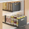 MaxEarn 2Stk Teleskopschublade, Kohlenstoffstahl Ausziehbare-Schubladen Aufbewahrungsregale, 24.5x37.5x19cm Schublade Küchenschränke, Schwarz Ausziehbarer Schrank Organizer Herausschieben