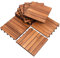 Daromigo 4m² Holzfliesen aus Akazien Holz, Terrassenfliesen Klickfliesen 30 x 30 cm, 6 Latten Garten-Fliese Balkonfliesen für Garten Terrasse Balkon Terrassen (44 Stück)