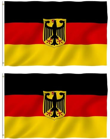 KGDUYC 2 Stück Fahne/Flagge mit Zwei Metallösen zur Befestigung und zum Hissen - Größe 90 x 150 cm
