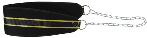 DECORNIJIA Cintura per Dip Fitness Catena in Acciaio Resistente Cintura per Pesi da Powerlifting Traspirante e Multiuso Supporto Lombare per Allenamento Forza Bodybuilding e Trazioni
