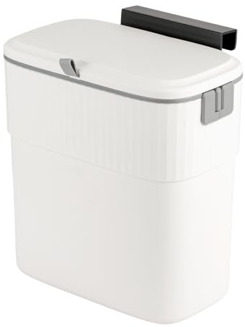 evergoods Hanging Food Waste Bin with Lid, 9L Wall Mounted Trash Can | Space-saving wall placement keeps waste off the floor and suits kitchens, bathrooms and offices.