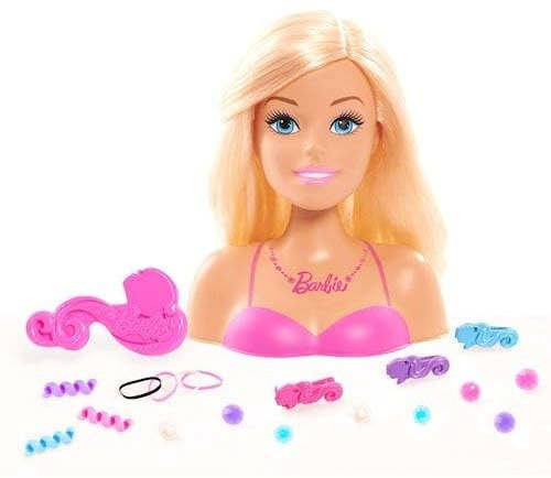 Barbie Girls Hair Styling Head Doll, Blonde Hair 7pc Set