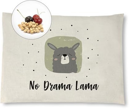 Reelax.me Kirschkernkissen, Körnerkissen für die Mikrowelle No Drama Lama – Alpaka-Geschenk für Männer & Frauen – in Handarbeit hergestellt – Geschenkidee als Kühlkissen oder Wärmekissen
