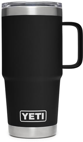 YETI Rambler 20 oz Travel Mug, Stainless Steel, Vacuum Insulated with Stronghold Lid, Black