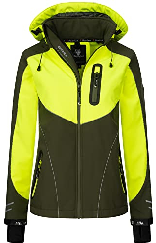 Rock Creek Damen Softshell Jacke Windbreaker Regenjacke Übergangsjacke Softshelljacke Damenjacke Regenmantel Outdoorjacke D-464 Dunkelgrün XL