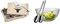 WMF Steakbesteck 12-teilig, Steakbesteck Set für 6 Personen & Taverno Salatschüssel Set 3-teilig, Salatbesteck 25 cm mit Salatschale, runde Schale 23,5 cm, Glas, Cromargan Edelstahl poliert