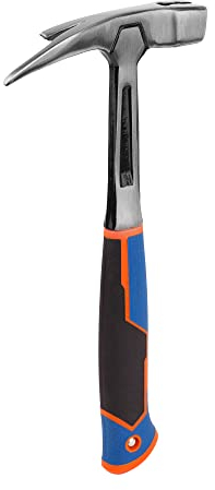 Mivos Martillo de carpintero de 600 g de peso de la cabeza – acero forjado – Martillo de garra con mango antivibración – Martillo de carpintero con soporte magnético para clavos – martillo de acero