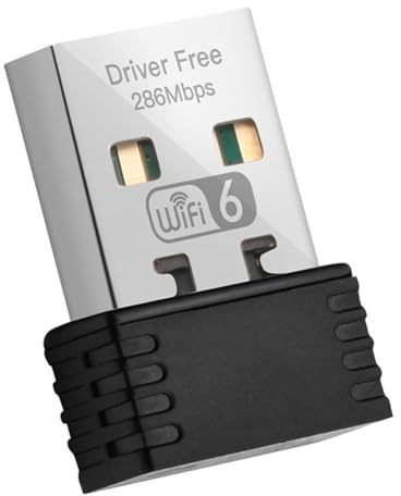 JANZU Adaptador InaláMbrico WiFi 6 AX286 802.11Ax 2,4 GHz, Controlador Gratuito, Tarjeta de Red USB para Ordenador Win7/10/11, Mini Receptor WiFi, 500444667