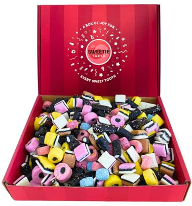 Sweetie Tooth Premium Liquorice Allsorts 1kg Hamper Gift Box - Liquorice Allsorts Sweets for Christmas, Valentines, Birthday, Easter, Kids, Thank You, Fathers Day, Congratulations