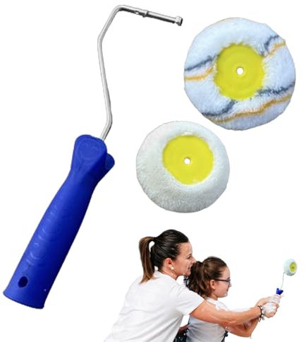 Gkumgwo Outil de peinture d'angle avec poils denses, poignée confortable, rouleau d'angle pour cloison sèche – Rouleau de rechange pour bordures d'angle pour les zones difficiles à atteindre