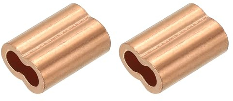 PATIKIL M6.0 (1/4 tum) Koppar krympögla hylsa, 2-pack vajerhylsa kabelklämmor för kabelhylsa, vajer och kabellinjeändsortiment
