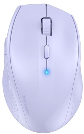 TECKNET Wireless Bluetooth Mouse, Silent Click Portable Ergonomic Mice | BT 5.0/3.0, 6-Level DPI to 4800, Wide OS Compatible, Ergonomic for M/L Hands, Extended Battery