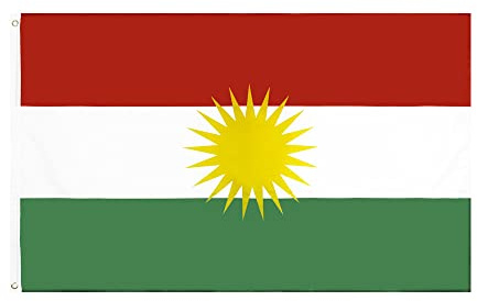 Kurdistan Flagge mit Messing-Ösen 150x90cm - Wetterfeste Fahne für Fahnenmast Extra Groß Breit Lang XL XXL