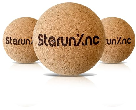 StarunXnc Cork Massage Ball Set (3-Pack) for Full-Body Massage – Lightweight and Portable, Designed for Trigger Point Therapy, Plantar Fasciitis Relief, and Muscle Recovery (3)