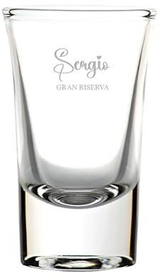 Generico Gran Riserva Bicchierino Liquore in Vetro Personalizzabile con Nome Incisione Personalizzata Idea Regalo Festa Del Papà Babbo Nonno Compleanno Natale Bicchiere da Shot Cicchettino Cicchetto