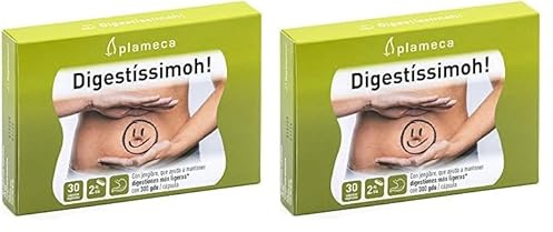 PLAMECA - Digestíssimoh!, para Salud Digestiva, Ayuda ante Digestiones Pesadas, Gases y Acidez, con Jengibre, para Conseguir una Buena Digestión, sin Gluten y sin Lactosa - 30 Cápsulas Vegetales