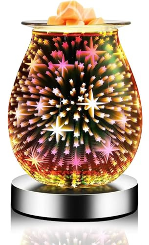 DICIMI Electric Wax Melt Burner with Touch Control - Star Design Flameless Oil Warmer, 3 Heat Settings, Removable Tray, UK-Safe Aroma Lamp for Home Fragrance & Gifts