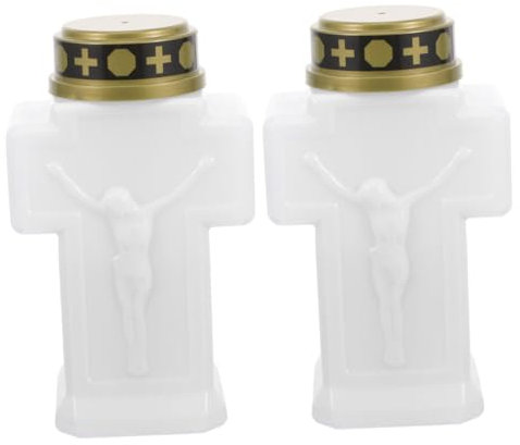NUOBESTY 2pezzi Lampade Elettriche Candela Senza Fiamma Per Cimitero Candele Commemorative Per Tombe e Esterni Decorazioni Luminose Realistiche