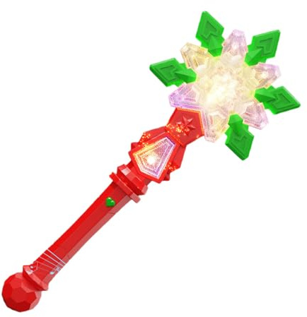 Cosiesnest Christmas Light Up Wand, Music Magic Flashing Star Snowflake Wand, Princess Toy for Kids Party Favors Pretend Play Christmas Birthday Gifts