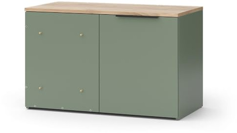 Vicco Commode Wido, Vert, 80x50cm avec Porte, pour Le Rangement et Une Utilisation Peu encombrante dans Les Coins