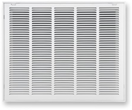 Fits 25x20 Duct Opening | Steel Return Air Filter Grille by Handua [Removable Door] for 1-inch Filters | Vent Cover Grill | White | Easy-to-Use Plastic Latches | Outer Dimensions: 27 5/8W X 22 5/8H
