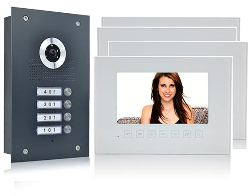 Sistema de interfonía para Puerta (2 Cables, 3 viviendas, 170°)