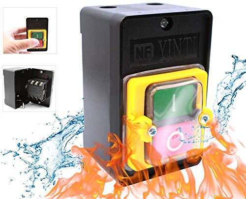 cersaty® Bouton Poussoir Etanche interrupteur Sécurité 220 V / 380 V 10A ON/OF pour Machines Textiles D'Équipement Mécanique