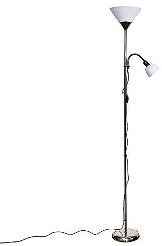 MiniSun | Modern Black Brushed 2 Way Mother/Father and Child Floor Lamp | Floor Lamps & Torchieres, Home Décor & Improvement Essential | Includes LED Bulbs