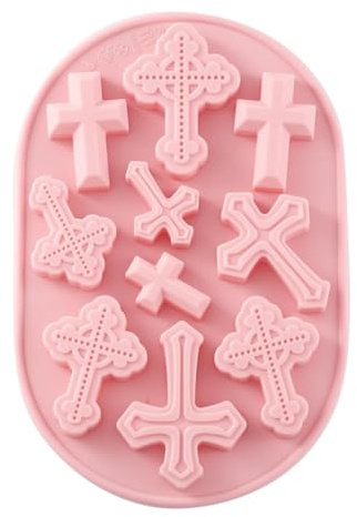 Selecto Bake - Stampo in silicone per cioccolatini, colore: Rosa (10 croci)