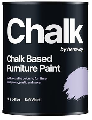 Hemway - Chalk Based Furniture Paint - Soft Violet Purple | Chalky Matt Shabby Chic Finish for Interior & Exterior Home Decor | Quick Dry & All-in-one | 1 L