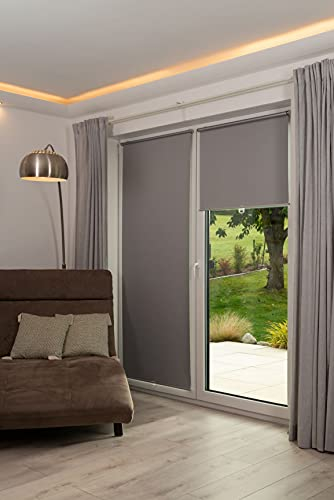 K-home® Thermo Springrollo/Mittelzugrollo Grau B90 x H200 cm