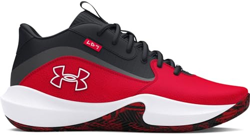 Under Armour Unisex Ua Lockdown 7 Basketball Shoe, Red Black Red, 13 UK