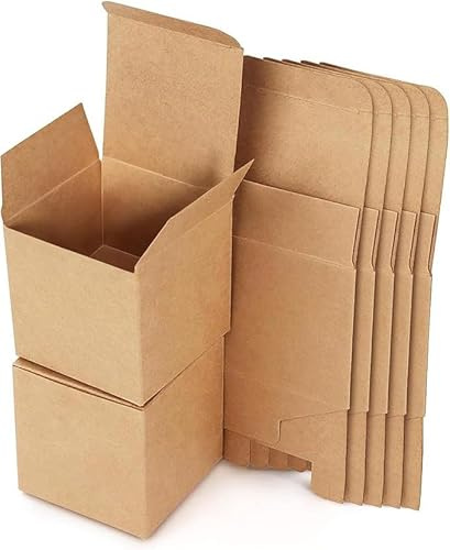 15 st. presentlådor kraftpapper vit, kartonglådor, kartonglådor med lock, fyrkantig presentask, perfekt för gåvor, fester, födelsedagar, bröllop (brun-50-pack)