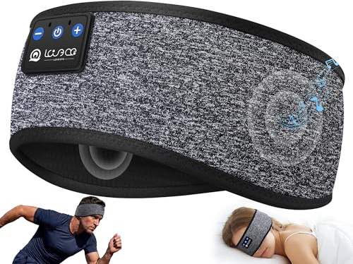 LOVE EYE Casque de sommeil sans fil Bluetooth 5.4 pour dormir et faire du sport, bandeau doux avec écouteurs pour homme et femme