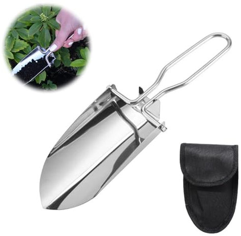 Klappspaten Gartenschaufel Klein mit Tasche Faltschaufel Multifunktional KlappSchaufel Mini Handschaufel Kleine Schaufel Sandschaufel Gartenspaten Blumenkelle Mini Schaufel Garten Pflanzschaufel