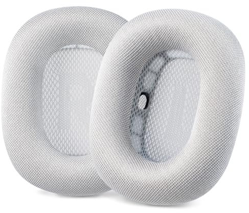 AHG Accessory House Global Upgraded Replacement airpods max ear Cushions pads compatible with Apple AirPods Max Headphones (Silver). Silicone Lined Mesh/High-Density Foam/Strong Magnet