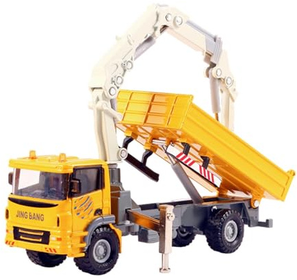 F Fityle Giocattolo per Camion Gru in Scala 1: 60 Regali di San Giochi di finzione per Bambini dai 3 Anni in su Ragazzi modellino di Camion, Giallo