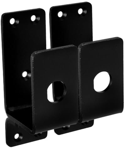 Cabilock Soporte Forma De u Para Puerta De Metal Abatible, Juego De 2 Soportes Pesados Para Barra De Seguridad, Apto Para Hogar, Granero y Oficina, Diseño Resistente y Fácil Instalación