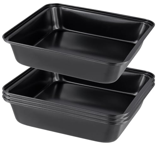 FAAING 4 Moldes Cuadrados para Hornear 21x21x5 cm - Acero al Carbono Antiaherente, Bandeja Pequeña para Lasaña, Brownie, Tartas, Tiramisú, Fáciles de Limpiar