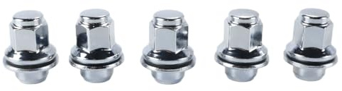 Hoite 5-teiliges Radmuttern-Set aus legiertem Stahl für Jaguar XF XE X-Type F-TYPE S-TYPE XJ X350 X351 X358 XK XKR M12 X 1,5 Silber C2C35294