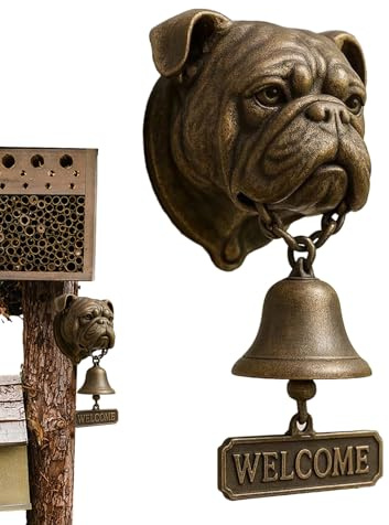 Door Opening Chime - Dog-Shaped Decorative Doorbell,Resin Animal-Themed Chime Wall Decoration for Entry Indoor Business Shop Gate Porch Housewarmings Holidays Home Opening Front Outdoor