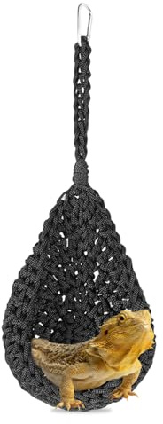 wlsvega Hamac pour Reptiles avec Dragon Barbu - Reptiles Maille Respirante Accessoire - Hamac pour Reptiles - BalançOire Suspendue TisséE à La Main pour Dragons Barbus,BéBéS Lapins, Dragons Barbus