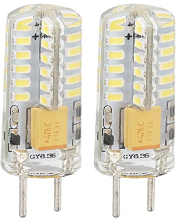 Fafeicy Bombilla GY6.35 12V 3W 48LEDs 6000K Luz Diurna Base de Aluminio Blanca para Lámpara de Techo Lámpara de Mesa Reemplazo de Luz