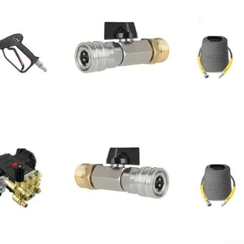 Válvula de bola de 4500 PSI para lavadoras a presión con interruptor de encendido y apagado y conector rápido diseñado para una fácil conexión de manguera
