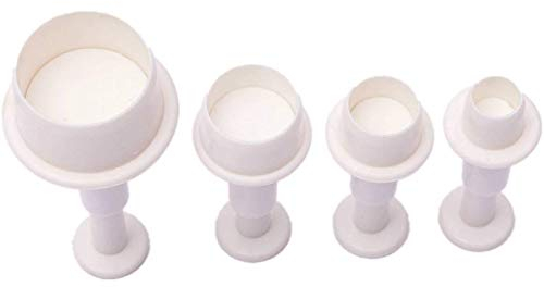 L-FENG-UK Round Fondant Cutters Set, Fondant Cutters Plunger for Cake Decorated, Biscuit Cookies Mold Cutter Plunger Fondant Sugar craft Icing Decorating (Pack of 4Pcs)