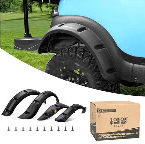 10L0L Front Rear Fender Flares for Club Car Precedent Golf Cart, with Stainless Steel Screws, Set of 4(Not Fit Modified Models)