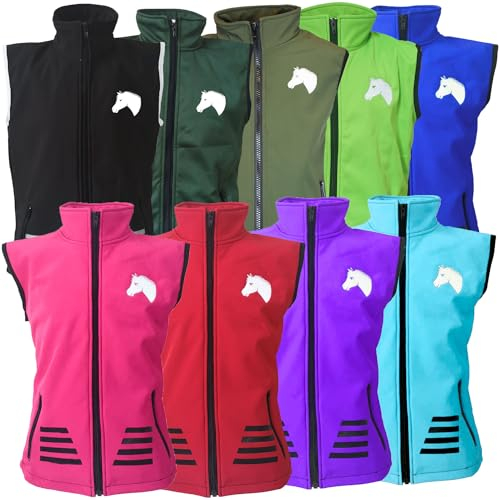 MS-Trachten Kinder Softshell Reitweste Juli Meshfutter tolle Farben (Rot, 158/164)